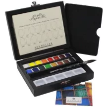 Sennelier 16 darabos akvarellfesték készlet, fadobozban