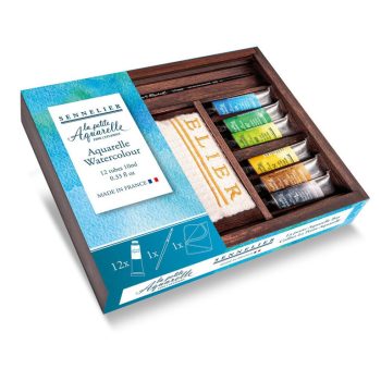 Vízfesték készlet Sennelier 12x10ml fa dobozban