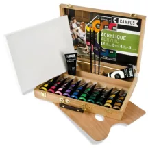 Campus akril festék készlet 12x100ml fa dobozban