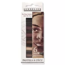   Száraz pasztell készlet Sennelier 6 db fél, Sötét Skin Tones