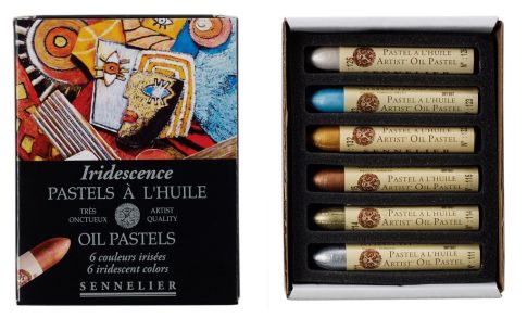 Set of oil pastels Sennelier 6 pcs metallic shades