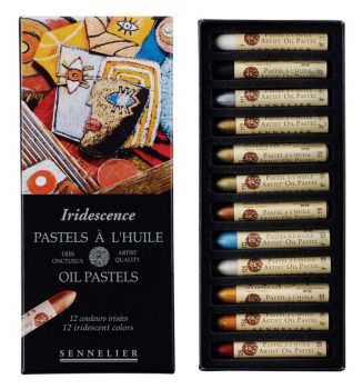 Set of oil pastels Sennelier 12 pcs metallic shades