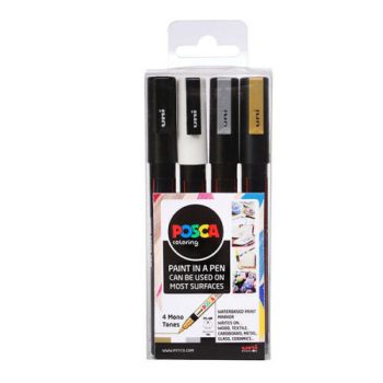 Akril marker készlet Uni Posca 0.7mm 4 db alapszín