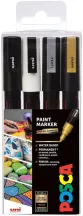 Akril marker készlet Uni Posca 0.9-1.3mm 4 db fémes