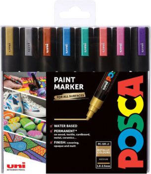 Akril marker készlet Uni Posca 1.8-2.5mm 8 db fémes