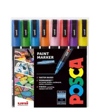 Akril marker készlet Uni Posca 0.9-1.3mm 8 db csillogó