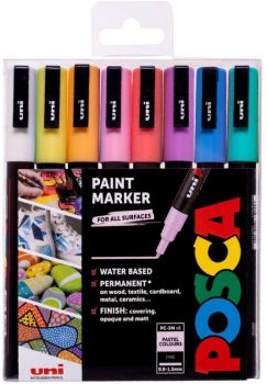 Akril marker készlet Uni Posca 0.9-1.3mm 8 db pasztel