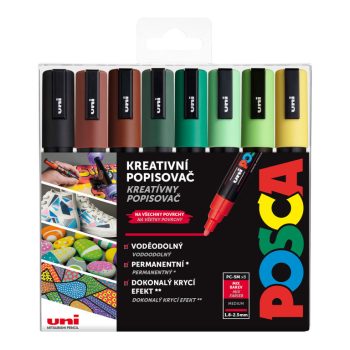 Set of acrylic markers Uni Posca 5M 1.8-2.5mm 8pcs Earth