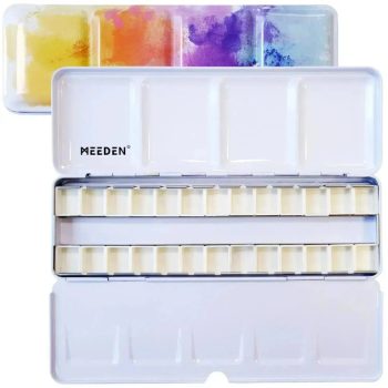 akvarell metal tin Meeden 26 pcs colored