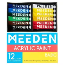 Meeden acrylic paint set 12x22ml basic shades
