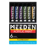 Meeden acrylic paint set 6x22ml fluorescent shades