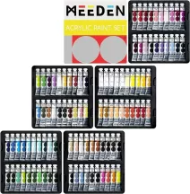 Large set of Meeden acrylic paints 100x12ml