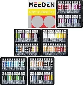 Large set of Meeden acrylic paints 100x12ml