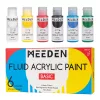 Set of liquid acrylic paints Meeden Fluid 6x60ml