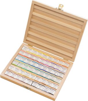 Akvarellfesték készlet Umton 54 db fa dobozban