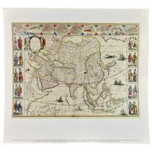 Reprodukciós nyomat 42x45cm – Map of Asia from 1662