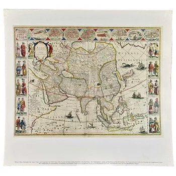 Reprodukciós nyomat 42x45cm – Map of Asia from 1662