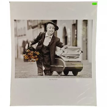 Reprodukciós nyomat 48x58cm – Kim Anderson, Boy with Flowers