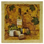 30x30cm reprodukciós nyomat – Chardonnay & Sajt