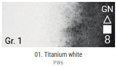 Renesans Grand Godet akvarellfesték, hatalmas 7 ml szilke – 01 Titanfehér