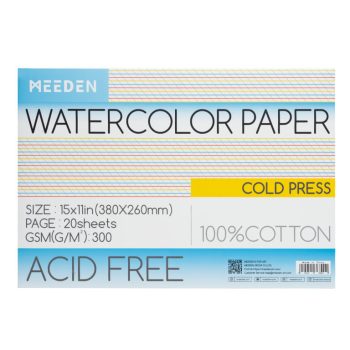 akvarell pad Meeden 100% Cotton 26x38cm Cold Pressed