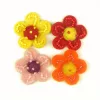 Felt flowers with beads - 4 pcs
