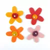 Narrow felt flowers - 4 pcs
