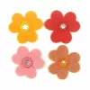 Felt shamrock flowers - 4 pcs