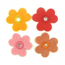 Felt shamrock flowers - 4 pcs