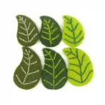 Felt leaves from natural wool - 6 pcs Felt leaves from natural wool - 6 pcs
