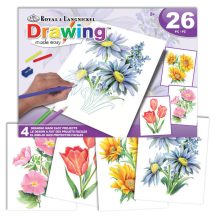   Hogyan rajzolj virágokat? - Színes rajzos ajándékkészlet gyerekeknek, négy színes képpel