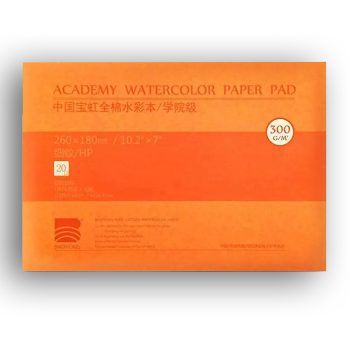 Akvarelltömb - Baohong Pure Cotton Hot Press Watercolor Paper Pad 260x180mm
