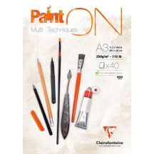 PaintON rajztömb, finom fehér papír, vegyes technikákhoz 250 g/m2 40 ív A3