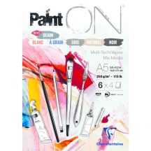   PaintON rajztömb 6 féle színű papírral, vegyes technikákhoz 250 g/m2 24 lap A5