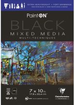   Clairefontaine PaintON rajztömb Fekete, vegyes technikákhoz 250 g/m2 20 lap 17,5 x 25 cm