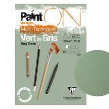 PaintON rajztömb, zöldes szürke színű, enyhén szemcsés papír, vegyes technikákhoz 250 gr A3