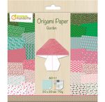   Origami papír - 60 lapos, Kert mintás hajtogató készlet 20x20 cm - Kert