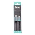   Töltőkábel, USB-A - USB-C, 1,5 m, AVAX "CB301G", acélszürke