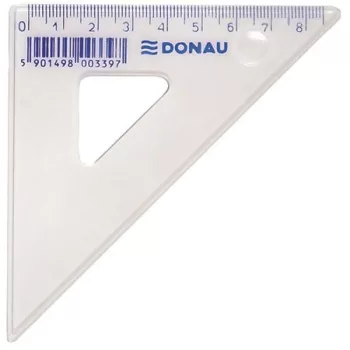 Háromszög vonalzó, műanyag, 45°, 8,5 cm, DONAU Háromszög vonalzó, műanyag, 45°, 8,5 cm, DONAU