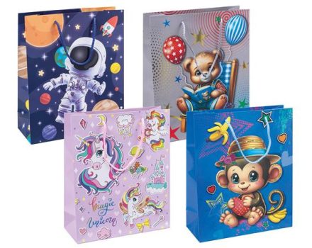 Ajándéktáska, zsinórfüles, 25x30x10 cm, DONAU "...