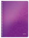 Spirálfüzet, A4, kockás, 80 lap, LEITZ "Wow", lila