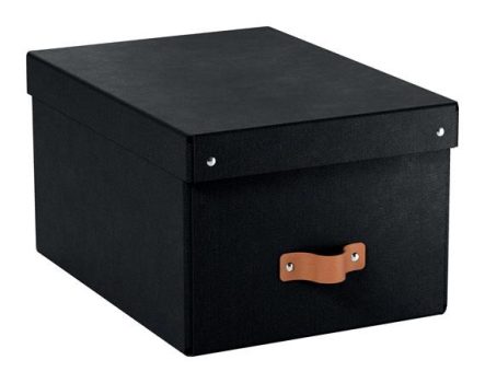 Tárolódoboz, M méret, LEITZ "Puro", fekete