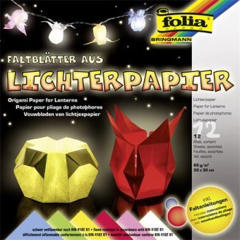 Origami papír, lámpáshoz, 30x30 cm, 80 g, 12 la...