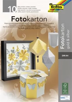 Dekorkarton tömb, A4, 300 g, 10 lap, FOLIA, ara...