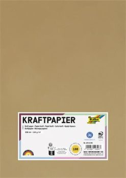 Kraft papír, A4, 120 g, 100 lap, FOLIA