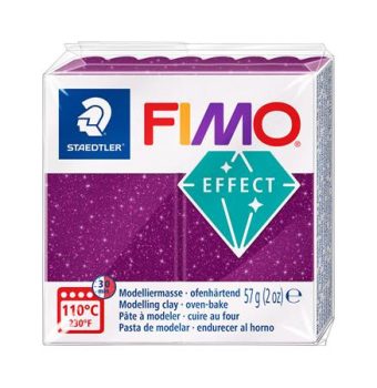 Gyurma, 57 g, égethető, FIMO "Effect", metál lila