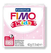   Gyurma, 42 g, égethető, FIMO "Kids", gyöngyház világos rózsaszín