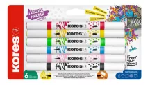Dekormarker készlet, akril, 1-2 mm, kétvégű, KO...