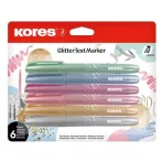Szövegkiemelő készlet, 3-5 mm, KORES "Glitter",...