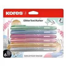Szövegkiemelő készlet, 3-5 mm, KORES "Glitter",...